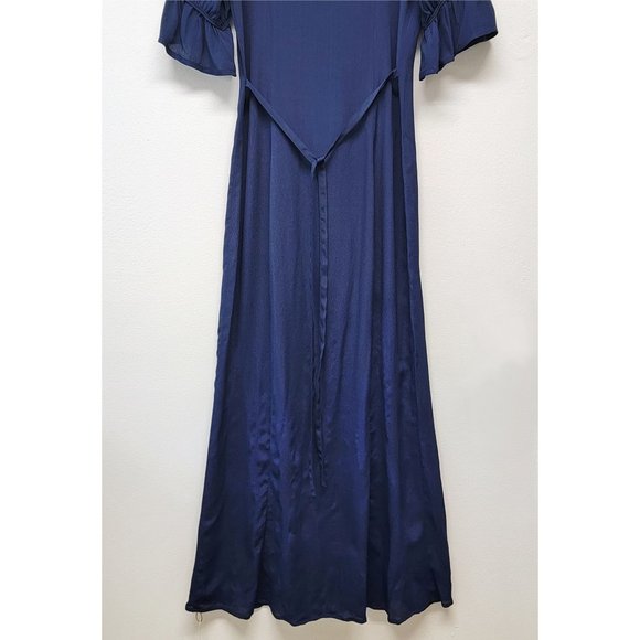 Christy Dawn Lennon Dress XS Midnight Navy Blue Puff Sleeves Midi Boho Country - Picture 13 of 16